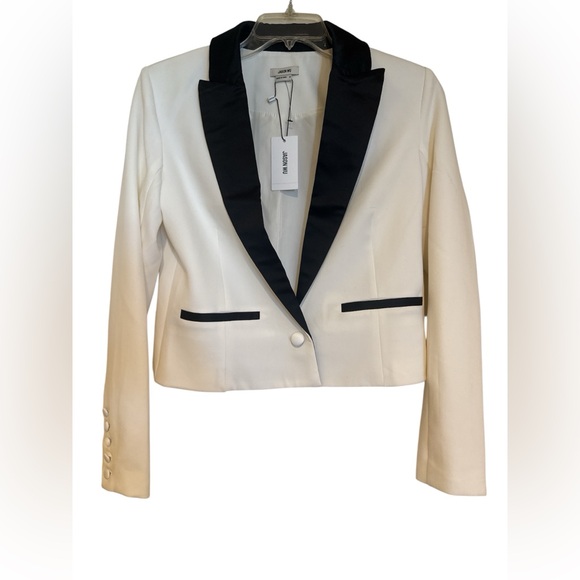 🔥 STUNNING Jason Wu Tuxedo Blazer - Cream & Black - Size M - NWT! 🔥 - Picture 1 of 16